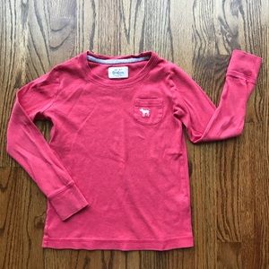 MiniBoden girls red jersey knit LS t-shirt SZ 7-8Y